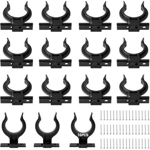 YFLeomry 16 Stück Sockelleisten Clips, Küchensockel Befestigung, Sckelleiste Küche mit 48 Schrauben, Sockelleiste Küche Befestigungsclips, Küchensockel für 32-42mm Küchenfüße, Schwarz