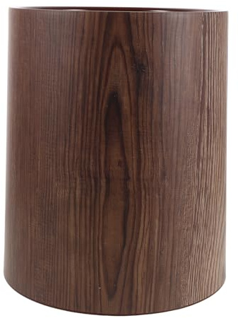 MUSISALY Poubelle Vintage Imitation Bois Couvercle Basculant Grosse Capacité Moyenne Conteneur à Déchets Cuisine Salle de Bain et Bureau Style Rétro Couleur Noyer
