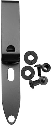 Sacolin Großer Edelstahl Messerscheide Gürtelclip Verstellbarer Winkel Kydex Holster Taille Clip 10,4 cm / 105 mm Inklusive Befestigungsmaterial für DIY Messerherstellung für Duty Gürtel