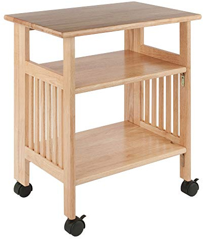 Winsome Mission 2-Shelf Wood Mobile Printer Stand, Brown (81628)