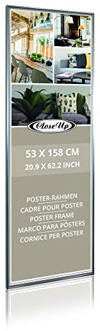 Close Up Posterram, utbytbar ram 53 x 158 cm, silver – med okrossbar PVC-skiva, plastbildramar för långbanaffisch, dörrposter och bilder