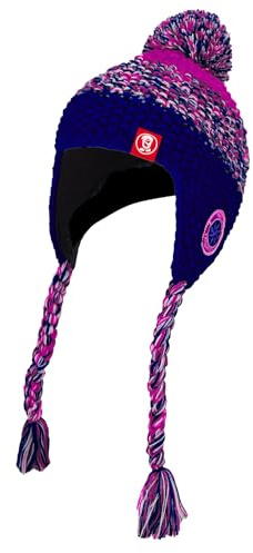 Trollkids Girls Borgund Bobble Cap 54, Navy/pink