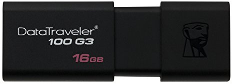 Kingston Digital 16GB DataTraveler 100 G3 USB 3.0 Flash Drive, 2 Pack (KW-U711602-8A)