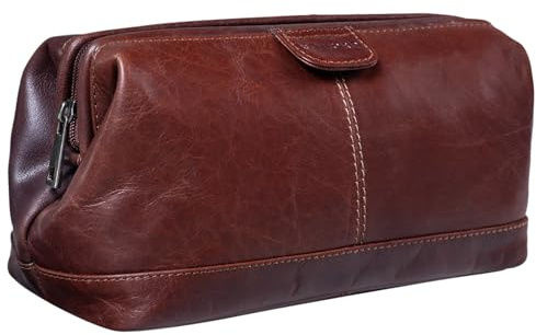 STILORD große Kulturtasche für Männer aus Leder schwarz - Herren Kulturbeutel - Leder Toilettentasche - Vintage Waschtasche für Reisen Laurin