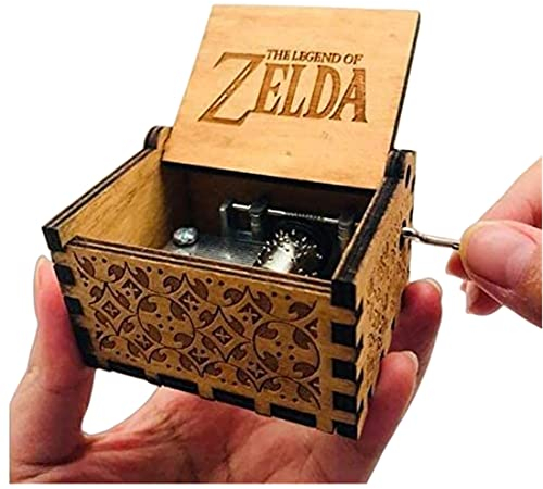 Cuzit The Legend of Zelda Movie Theme Antique Carved Music Box Hand Crank Wooden Musical Box Toy Valentine's Day Gift