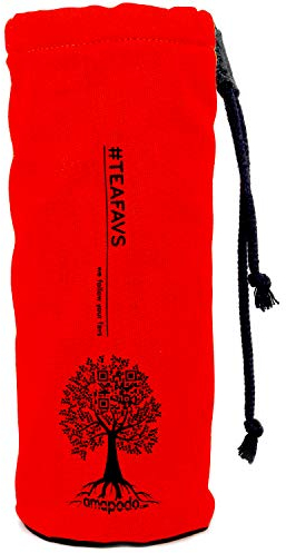 amapodo Flaschenhülle - Schutzhülle - Baumwollstoff, plastikfrei [Neopren & BPA Frei] - Flaschenschutz für Glasflaschen - Tasche für Trinkflaschen - Schutzhüllen für Flaschen mit Ø von 6-7cm