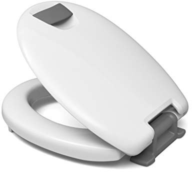 Haro Haromed WC-Sitz für erhöhte Sitzposition (5 cm), weiß Haltegriffe grau