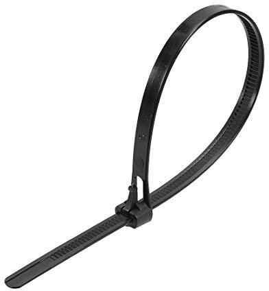 sourcing map 50 Stück Wieder Verwendbare Kabelbinder 12 Zoll Nylon Draht Unterhose Knoten Riemen Schwarz