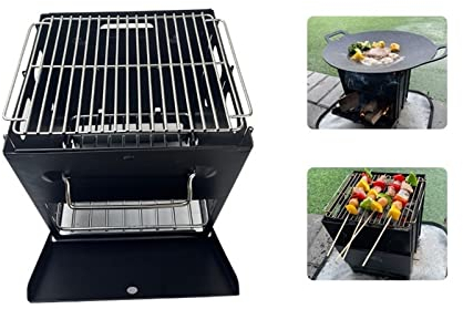 Vedspis Utomhusvedspis Camping Bärbar hopfällbar ugn Bärbar Camping Träkol Grillkamin Utomhus multifunktionell vedspis Friluftskök