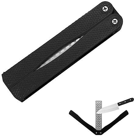 Folding Double Sided Knife Sharpener Jagowa 400/600 Grit Handheld Sharpening Stone Tool for Kitchen Outdoor Camping