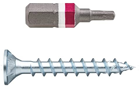 Lot de 200 vis à bois ASSY | CS en acier galvanisé | Filetage complet 3,5 x 16 | Tête fraisée RW | 200 pièces avec embout