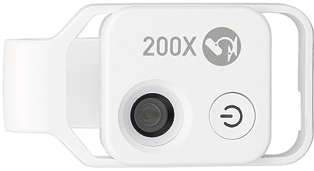 flexman 200X Handy Taschenmikroskop, Clip Design, Handy Mikroskop mit LED Licht, CPL, Tragbares Digitales Mikroskop, Kameraaufsätze, Geschenk für Kinders, Familien (Weiß)