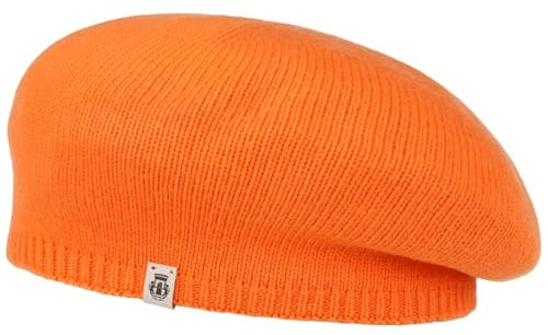 Roeckl Strickbaske Baskenmütze Damenbaske mit Kaschmir Baske Wintermütze Strickmütze Damen - Beret Winter Herbst-Winter - One Size orange