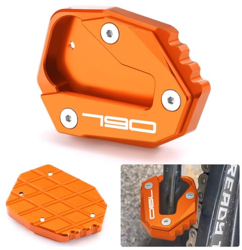Modeer Motorrad CNC seitenständer Verlängerungspolster Für K.TM 790 Duke/L 2018-2024 | 890 Duke/R/L/GP 2020-2023 | 990 Duke 2023-2024 Zubehör (790/Orange-1)