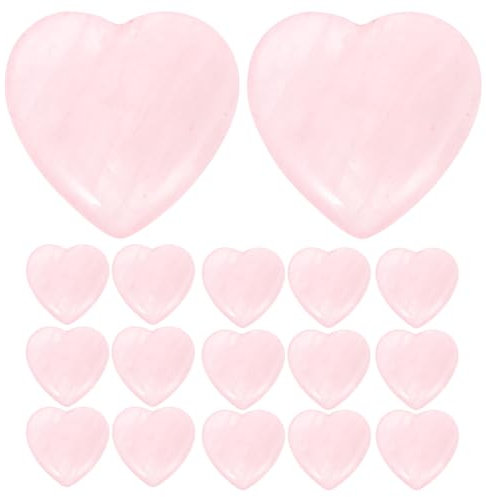 FRCOLOR 30pcs Polished Quartz Stones Heart Shaped Rocks Plants Pot Rocks Landscaping Crystal Decorative Garden Fish Tank Pebbles Small River Rocks Landscape Rocks Vase Stones