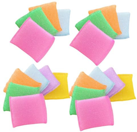 VILLFUL 20piezas Unidades Estropajos Esponjas para Lavar Platos Sin Rayas Microfibra Suave y Duradera Multiusos para Cocina y Utensilios Colores Surtidos Sin Olor