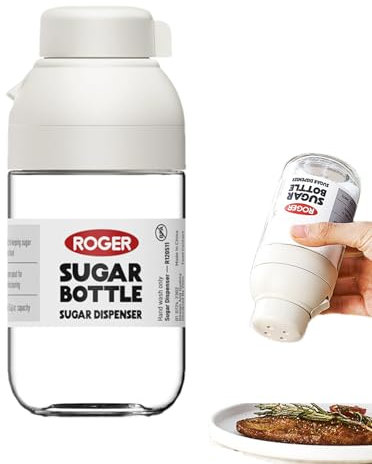 Seasoning Bottle - 8.4oz Coarse Salt Shaker | Clear Condiment Dispenser Bottle Quantitative Powder Control for House Pantry Bar Restaurant Baking Coffee