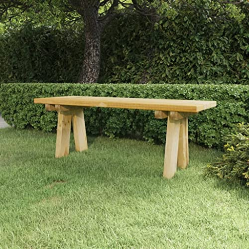 Festnight Gartenbank Holz Wetterfest 2 Sitzer 110 cm Parkbank Rustikal Sitzbank für Garten Balkon Terrasse Holzbank Outdoor Garten Bank ohne Lehne Massivholz Kiefer Imprägniert 110x38x45 cm