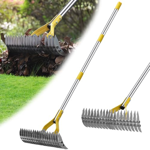 Scarificateur Manuel Réglable – Manche 114 cm, Lame 38 cm – Aération Et Ameublissement Du Sol – Élimine Le Feutre De Gazon Pour Pelouse Et Jardin Outils Jardinage Rateau Jardin