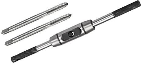 QUARKZMAN Métrico Máquina Macho M3 x 0,5mm H2 3 Recto Flautas y Ajustable Macho Llave Mango M1-M8 Macho Escariador Roscado Manual Herramienta