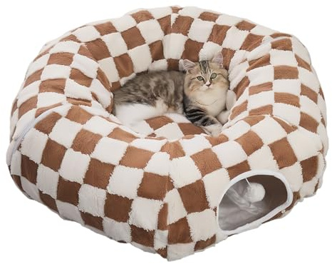 Tunnel De Jeu pour Chat Nid Lavable avec Coussin Amovible Lit Tapis Sommeil Chaud,pour Animaux Domestiques Chaton Chiot Lapin Intérieur Chambre Salon Décoration Balcon