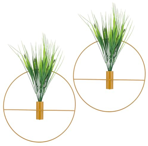 PH PandaHall - Lote de 2 plantas artificiales para colgar en la pared, florero, planta artificial, soporte para planta verde, interior, jarrón colgante metalizado para salón, dormitorio, baño, oficina
