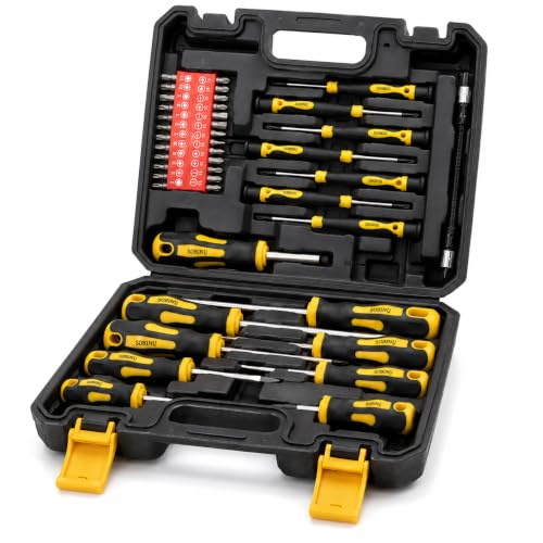 Sobinu Premium Magnetic Screwdriver Set - 42 PCS | Screwdrivers with Magnetic Tips, Comfort Grip, Cross-Head, Flat Heads, Heavy Duty Storage Case, Precision Screwdriver Set