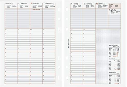 Bind 250818 Ersatzkalendarium Wochenplan - A5, 1 Woche / 2 Seite