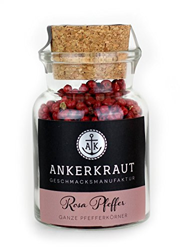 Ankerkraut Rosa Pfeffer (Schinusbeere), rosa Beeren, perfekt für Gin Tonic, 45g im Korkenglas