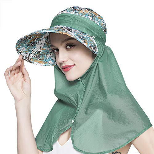 Damen Outdoor Sonnenhut Schirmmütze Faltbarer Sommerhut mit Nackenschutz Sonnenschutz UPF 50+ Schnell Trocken Fischer Kappe Angel Mütze Anti Mücken Biene