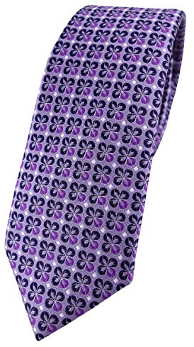 TigerTie schmale Designer Krawatte in gemustert - Krawattengröße: ca. 150 x 6 cm
