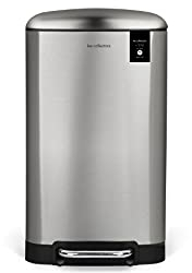 Les Collectors – Poubelle de Cuisine à Pédale N°875, Acier inoxydable, Capacité 40L, Sac compatible 50L, Compacte, Pratique, Fermeture silencieuse, Seau intérieur amovible, Finition Mat, Inox