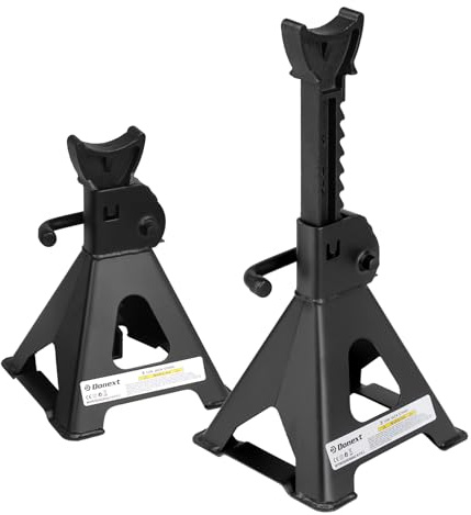 Donext Jack Stands 3 Ton (6,500 lb) Capacity Steel, 1 Pair Black Lifting Stand Adjustable Jack Stands