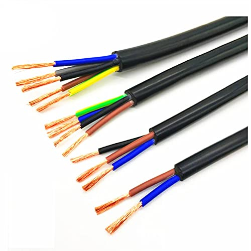 KEPOHK 2/3/4/5/6/7/8/10/12/14/16/18 Adern Pins Kupferdraht Leiter Elektrisches RVV-Kabel Schwarz 24 Adern 3 Meter
