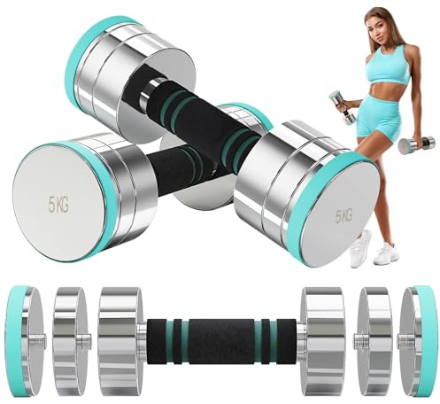Dripex Steel Adjustable Dumbbells Set 2.5kg 5kg 7.5kg 10kg 15kg 25kg Dumbbells Pair Hand Weights with Foam Handle for Men Women Home Gym Fitness Dumbbell Training