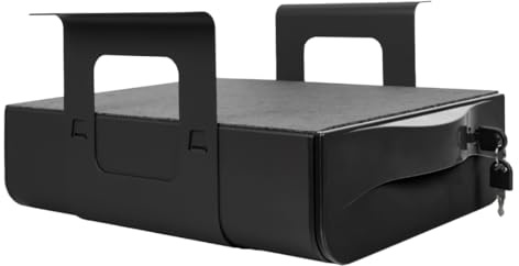 Spacetronik Untertisch Schublade, Unterbau Schublade Abschließbar aus Stahl | Schublade Unter Schreibtisch mit Extra Ablagefach, Schreibtisch Organizer für Home Office & Stehschreibtisch, Schwarz