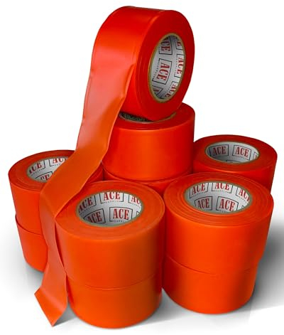 12 st orange signalband – icke-självhäftande – 3,8 cm bred, 45,6 m lång, 2 mm – trädmärkningstejp, plastband för grenar, används som besiktningsband,