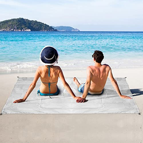 Stranddecke Picknickdecke Mini Picknickdecke Ultraleicht Tragbare Stranddecke Wasserdicht, Ultraleicht, Kleines Packmaß für den Strand, Wandern, Campen und Outdoor 100 x 140 cm (Grau)