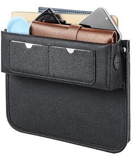DOXILA Aufbewahrungsbox für Autositze,Auto Organizer Vorne, Autositz Lückenfüller Organizer,Leder Autositz Side Gap Filler Car Organizer, Für Handys, Geldbörse, Karten, Münz, Brillen