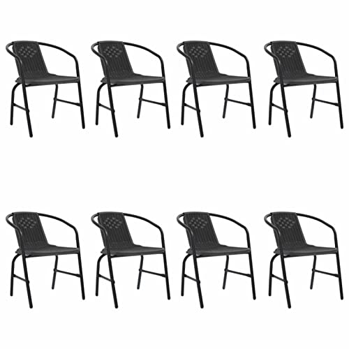 BaraSh Gartenstühle 8 STK. Balkonstuhl Klappbar Outdoor BalkonstüHle Garten StüHle Outdoor Garten Klappstuhl Rattan-Optik Kunststoff und Stahl 110 kg