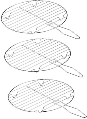 Yardwe 3 Piezas Rejillas para Cocinar Al Aire Rejilla De La Parrilla del Pozo De Fuego Rejilla Metalica Rejillas De Barbacoa Rejilla De Cocina Alambre De Espino Acero Inoxidable
