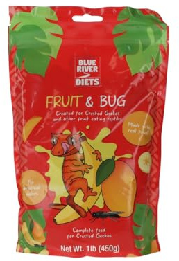 Blue River Diets Complete Crested Gecko Food 1lb (450g) Fruit & Bug | All Natural Gecko Food Made in The UK