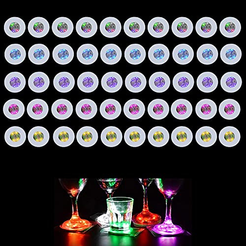 luolety LED-Untersetzer, beleuchtete Bar-Untersetzer, Flaschenbeleuchtung, Blitzbecher, Matte, Aufkleber-Lichter, super helle LED-Flaschenlampe für Glas, Getränke, Party, Hochzeit, Bar