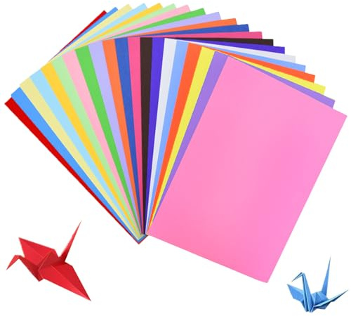 A4 Coloured Paper Pack - 100 Sheets, Assorted Colours, Ideal for Crafting, Decorating, Sketching, Cutting, Origami, DIY Arts & Handmade Projects