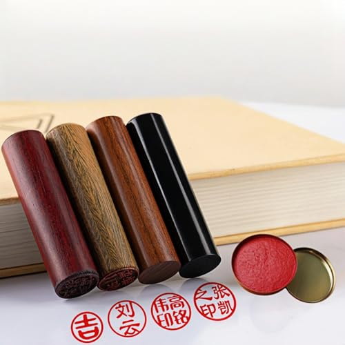 Japanischer Hanko Chop Namensstempel - Benutzerdefinierter Holzstempel, Schreibwaren, Chinesisches Namensiegel, Personalisierbar, Rund