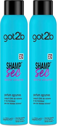 Schwarzkopf GOT2B – Trockenshampoo – Volumen Extra – Duft 48H – vegane Formel – ohne weiße Rückstände – 200 ml (Packung mit 2)