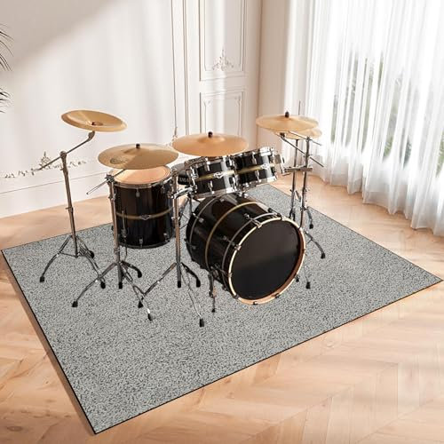 Drum Teppich Schlagzeug Teppich Schallschutzmatte Schallschutz Teppich Trommelteppiche Akustik Trommel Teppiche für Bass Drum Snare Elektronische schlagzeugteppich Instrumente Teppich 100 x 80 cm