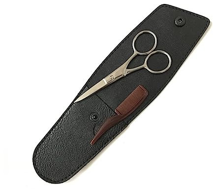 Healeved 3 Sätze Schnurrbartschere Bartschneider Pflegescheren-kit Professionelle Schere Haare Schneiden Haarschneideschere Black