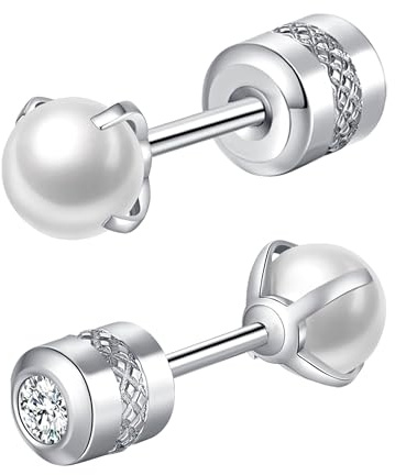 Mochity Pärlörhängen för kvinnor, allergivänliga örhängen i 316L rostfritt stål, 4 mm broskpiercingpärlor, Helix Piercing, silver, 3mm-8mm, rostfritt stål, Korall