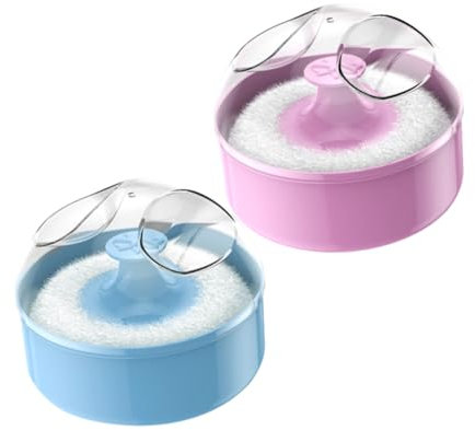 Generisch 2 Stück Baby-puderquaste Mit Griff Und Etui, Flauschige Puderquaste, Sanft Zu Baby-puderquaste, Flauschige Puderquaste, Runde Make-up-puderquaste, Babypuder-,